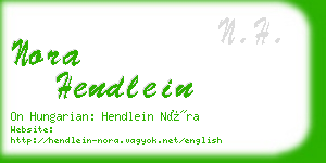 nora hendlein business card